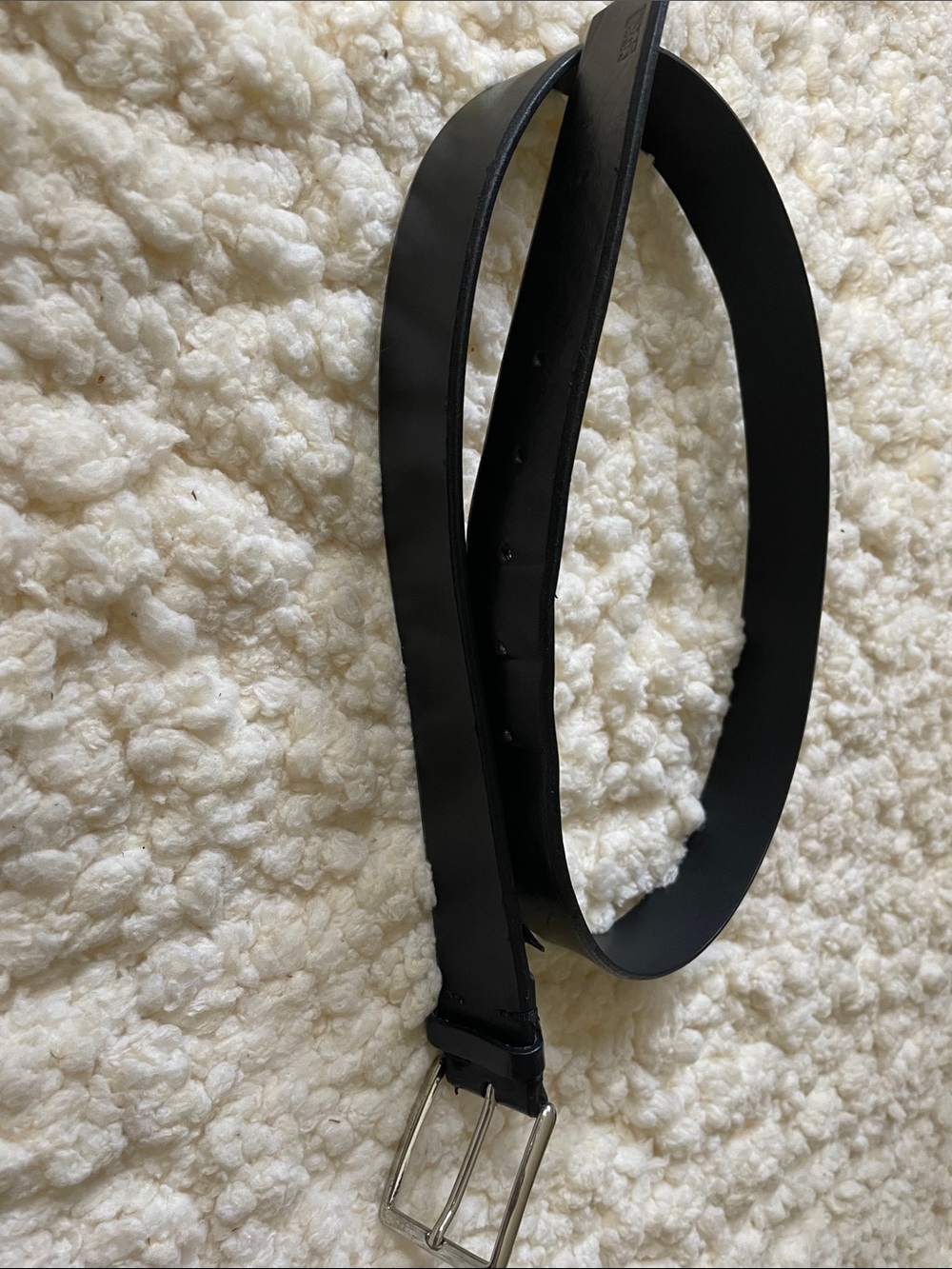 Roberto Cavalli Black Leather Belt with Silver Buckle